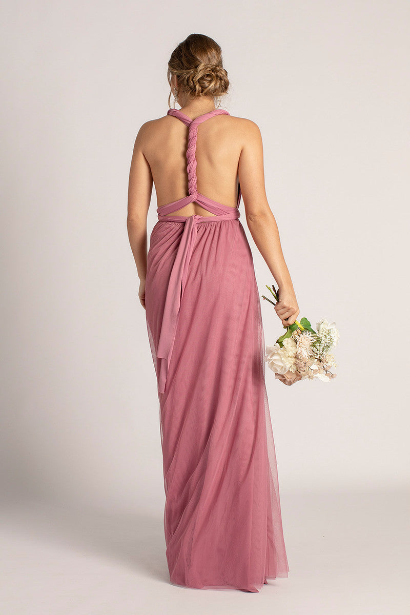 Tulle Overlay Skirt For Classic Multiway Dress in Plum