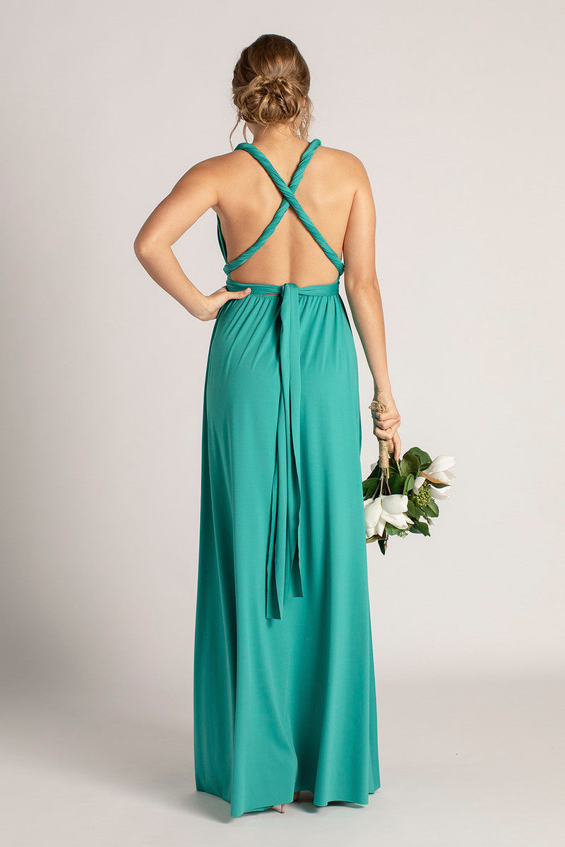 teal multiway bridesmaid dress Fashion Blue Spandex Multiway Long Bridesmaid Dress