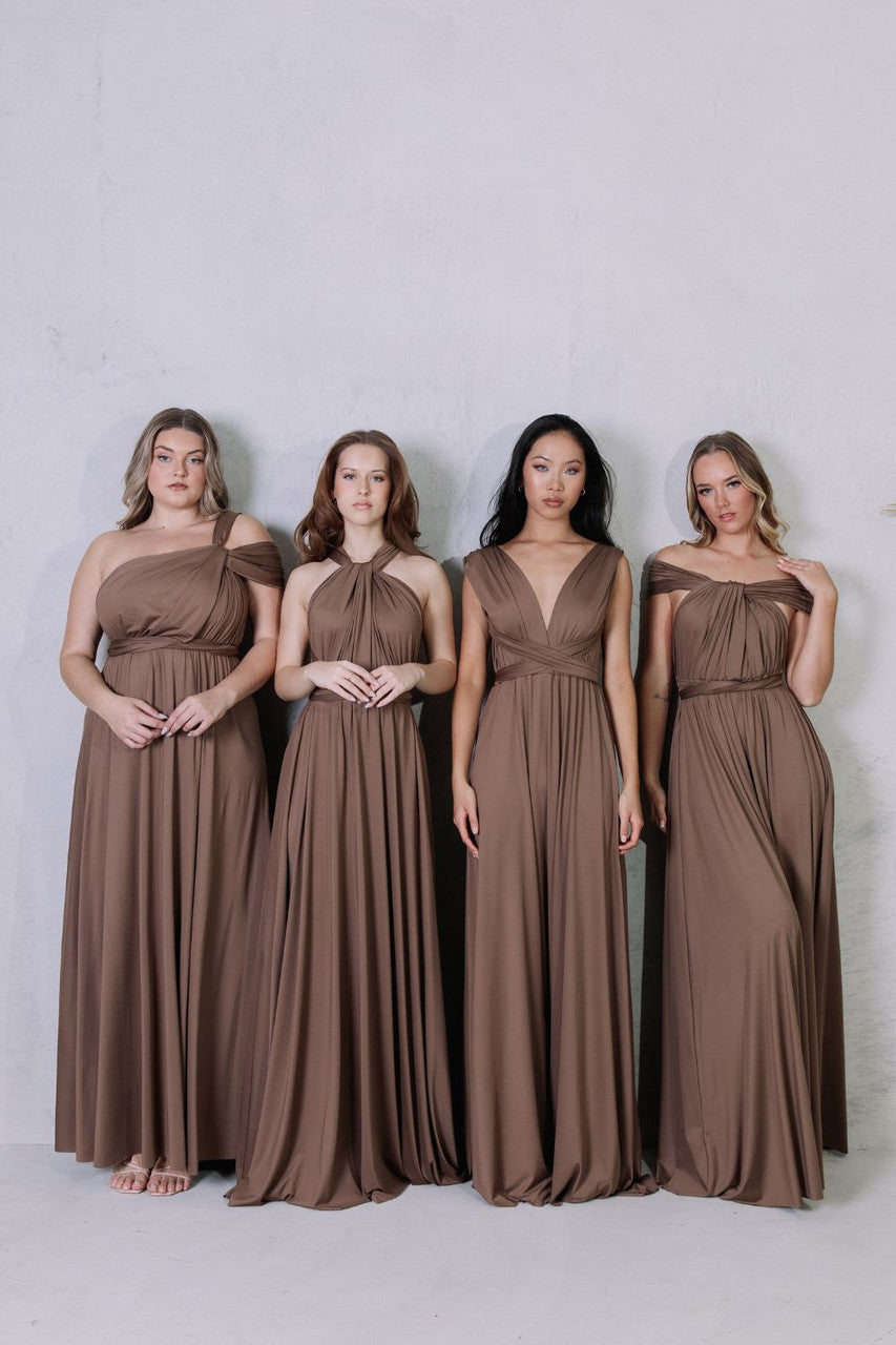 Classic Multiway Infinity Dress in Chocolate