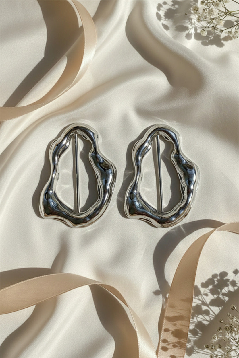 Ellis Silver Buckle -  Pair