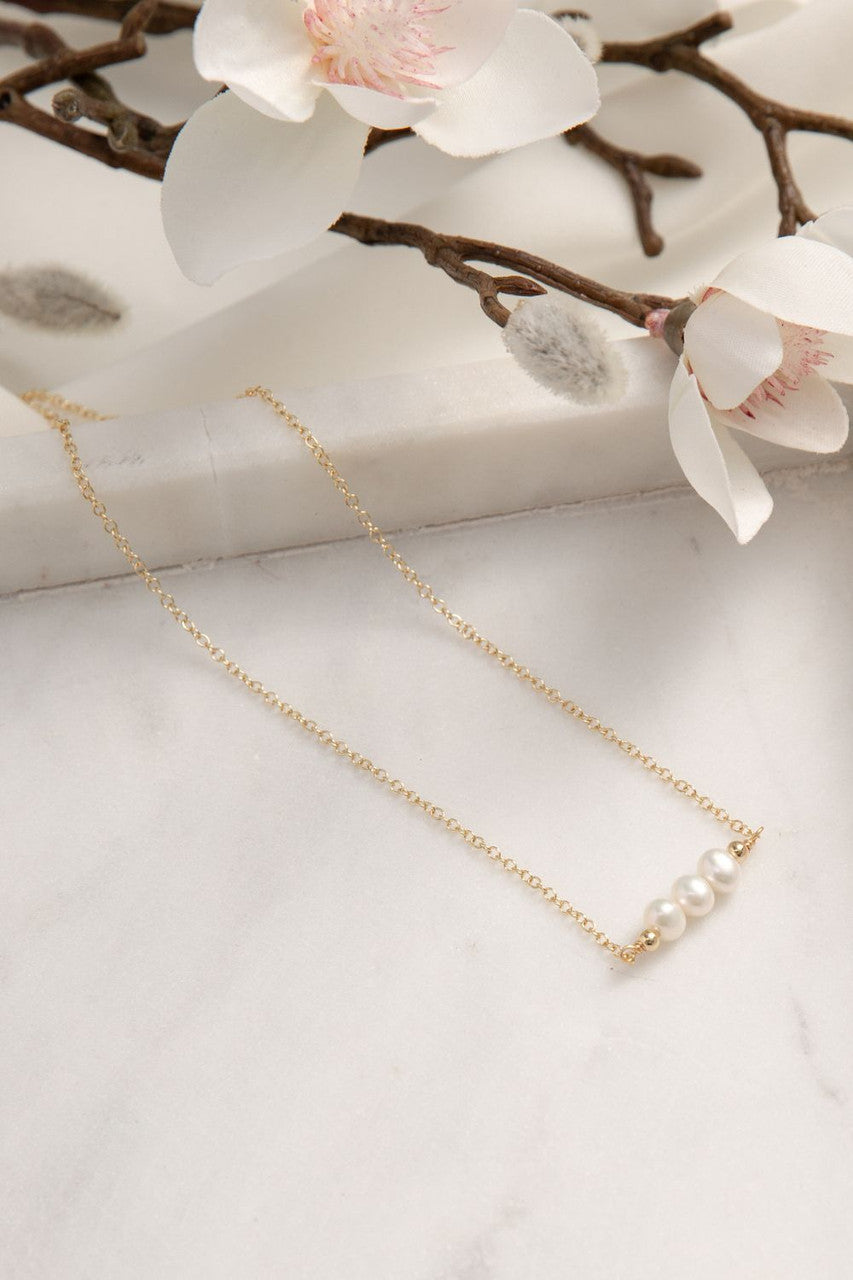 Ember Gold Pearl Necklace