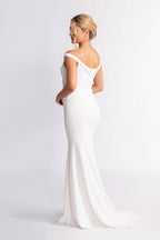 Emmeline Off Shoulder Mermaid Wedding Dress in Ivory