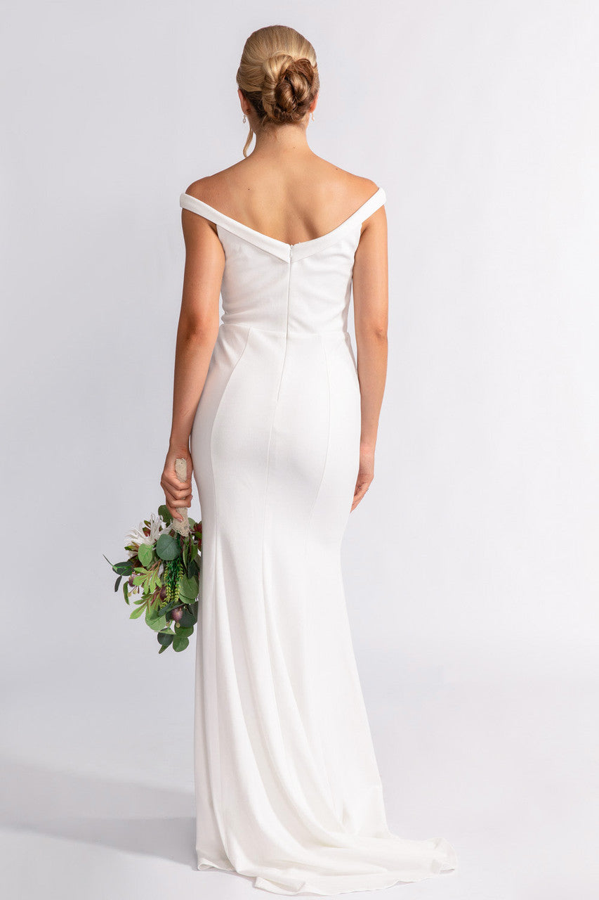 Emmeline Off Shoulder Mermaid Wedding Dress in Ivory