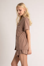 Indie Super Soft Bridesmaids Pyjamas in Chocolate