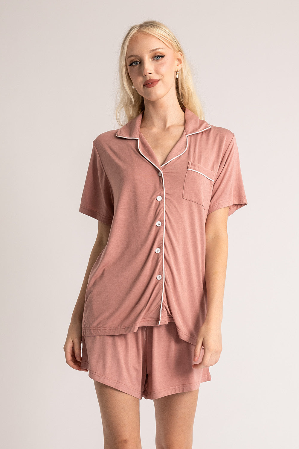 Indie Super Soft Bridesmaids Pyjamas in Dusty Pink
