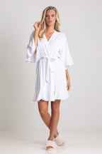 Jasmine Ruffle Bridesmaid Robe in White