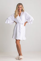 Jasmine Ruffle Bridesmaid Robe in White