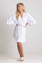 Jasmine Ruffle Bridesmaid Robe in White