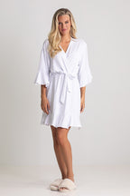Jasmine Ruffle Bridesmaid Robe in White