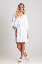 Jasmine Ruffle Bridesmaid Robe in White