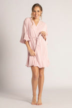 Jasmine Ruffle Bridesmaid Robe in Light Rose Pink