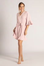 Jasmine Ruffle Bridesmaid Robe in Light Rose Pink