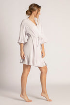 Jasmine Ruffle Bridesmaid Robe in Pastel Dusty Purple