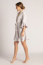 Jasmine Ruffle Bridesmaid Robe in Pastel Dusty Purple