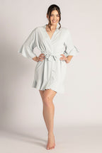 Jasmine Ruffle Bridesmaid Robe in Powder Blue