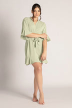 Jasmine Ruffle Bridesmaid Robe in Sage Green
