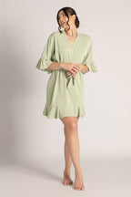 Jasmine Ruffle Bridesmaid Robe in Sage Green