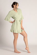 Jasmine Ruffle Bridesmaid Robe in Sage Green