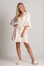 Jasmine Ruffle Bridesmaid Robe in Champagne