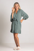 Jasmine Ruffle Bridesmaid Robe in Light Green