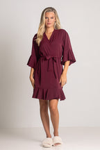 Jasmine Ruffle Bridesmaid Robe in Mulberry