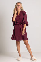 Jasmine Ruffle Bridesmaid Robe in Mulberry