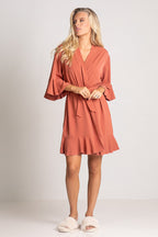 Jasmine Ruffle Bridesmaid Robe in Terracotta