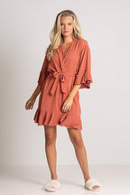 Jasmine Ruffle Bridesmaid Robe in Terracotta