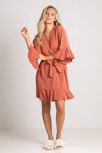 Jasmine Ruffle Bridesmaid Robe in Terracotta