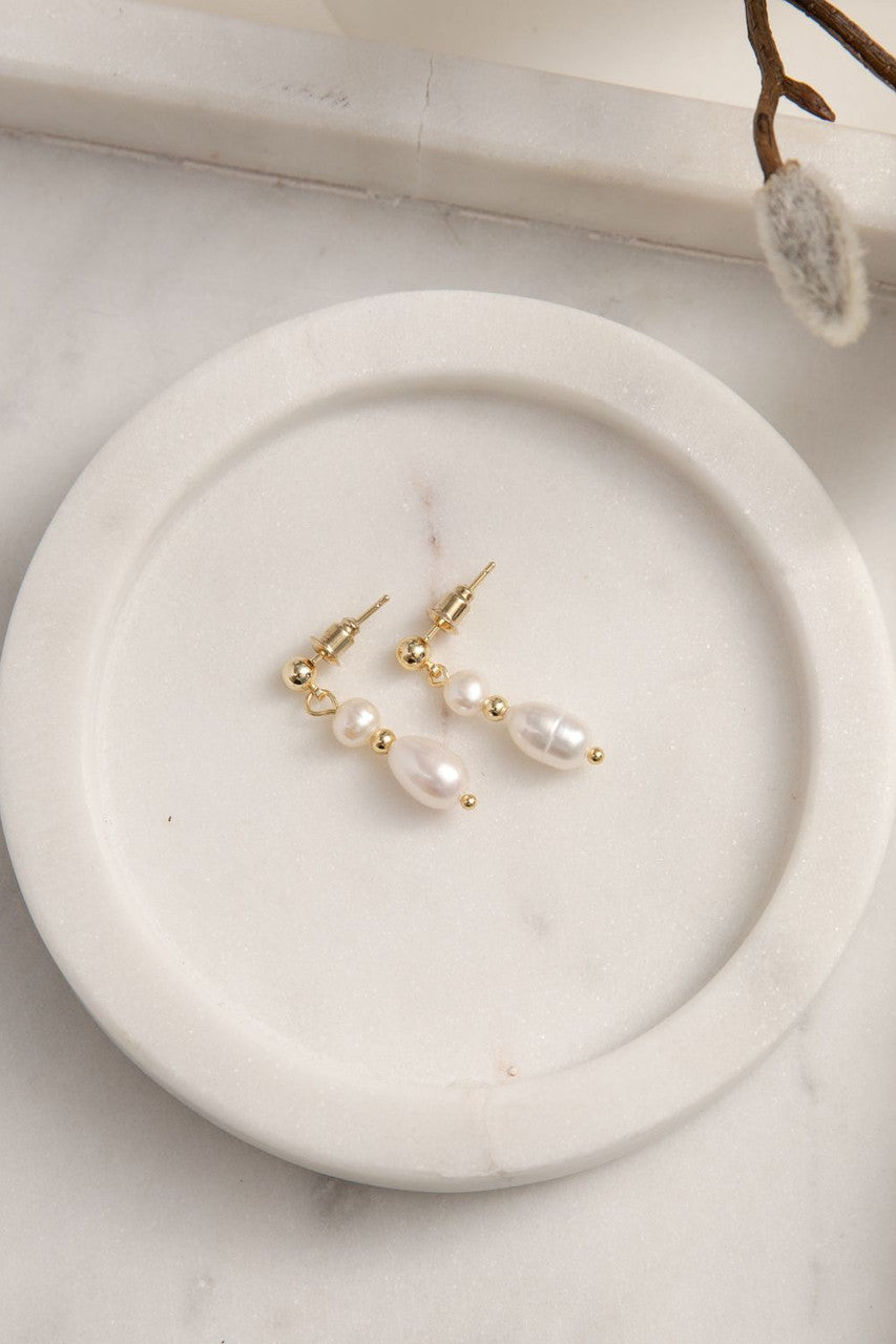 Jenna Gold Pearl Earrings