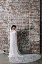 Kristine Single Layer Tulle Wedding Veil - Ivory