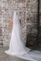 Kristine Single Layer Tulle Wedding Veil - White