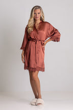 Lily Lace Bridesmaid Robe in Copper