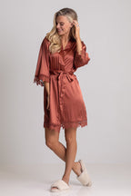Lily Lace Bridesmaid Robe in Copper
