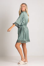 Lily Lace Bridesmaid Robe in Light Green