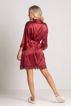 Lily Lace Bridesmaid Robe in Paprika
