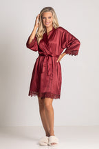 Lily Lace Bridesmaid Robe in Paprika