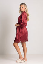 Lily Lace Bridesmaid Robe in Paprika