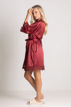Lily Lace Bridesmaid Robe in Paprika