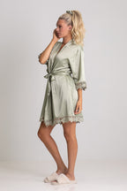 Lily Lace Bridesmaid Robe in Sage Green
