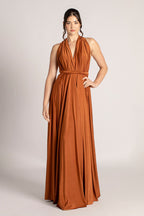 Luxe Satin Ballgown Multiway Infinity Dress in Copper