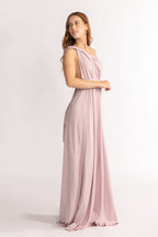 Luxe Satin A-line Multiway Infinity Dress in Blush Rose