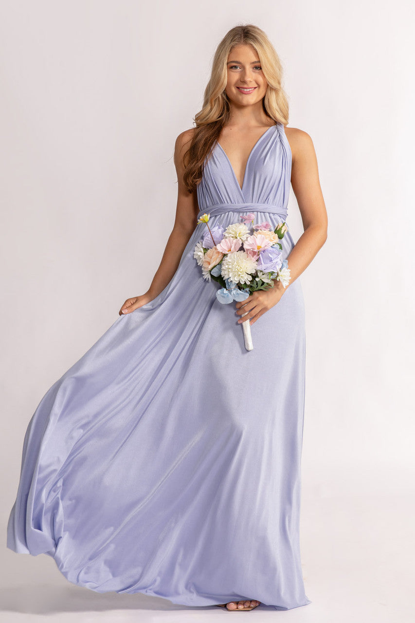 Luxe Satin A-line Multiway Infinity Dress in Lavender