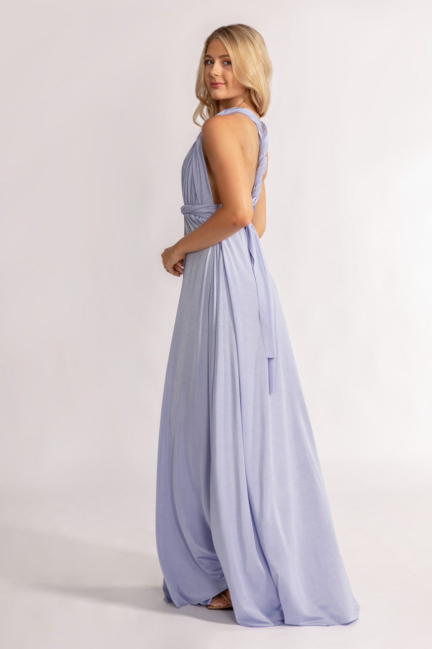 Luxe Satin A-line Multiway Infinity Dress in Lavender
