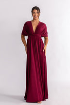 Luxe Satin A-line Multiway Infinity Dress in Mulberry