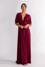 Luxe Satin A-line Multiway Infinity Dress in Mulberry