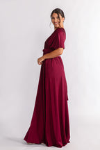 Luxe Satin A-line Multiway Infinity Dress in Mulberry