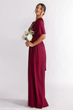 Luxe Satin A-line Multiway Infinity Dress in Mulberry