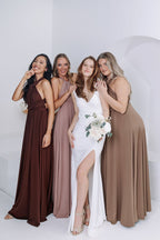 Melinda V Neck Mermaid Wedding Dress In Ivory