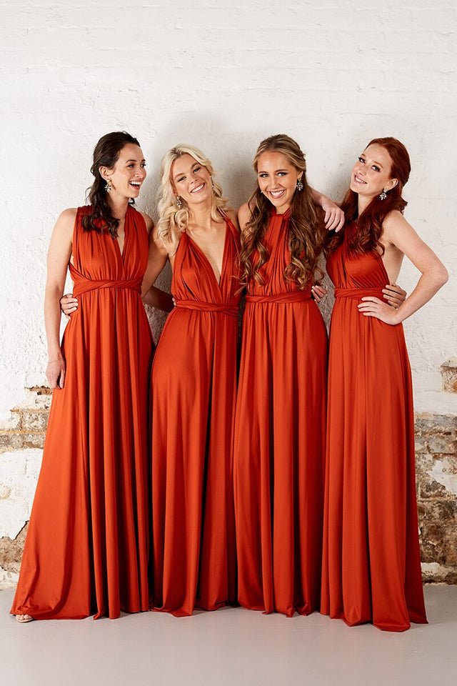 Classic Multiway Infinity Dress in Rust